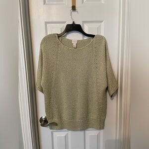 Chico’s Texture Shine Roz Pullover Sweater - Sage green